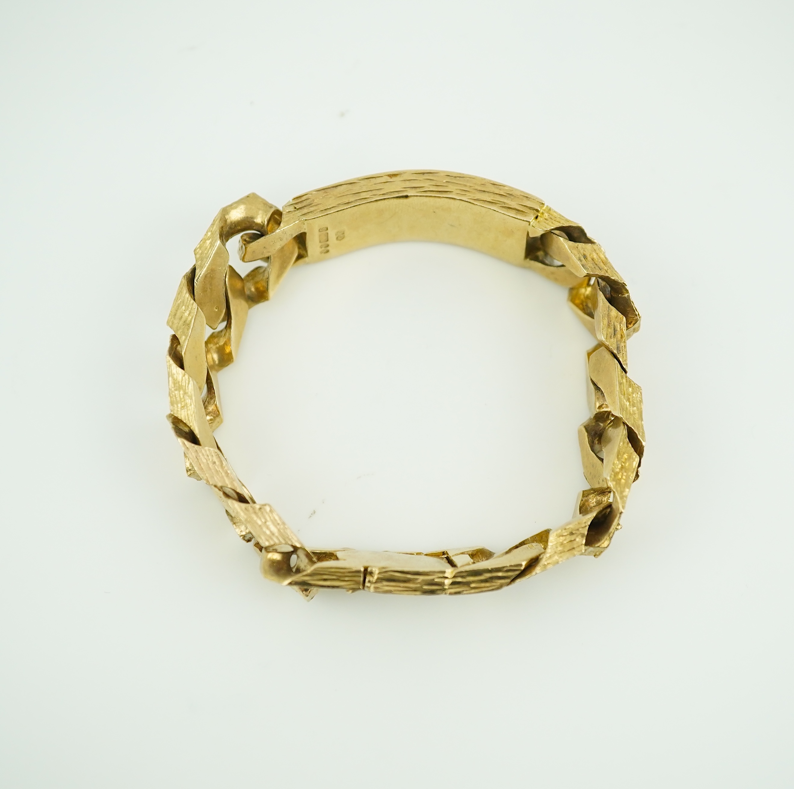 A 9ct gold identity bracelet, circa 1973